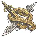 snake wrapped around a sword  tattoo design idea