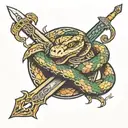 snake wrapped around a sword  tattoo design idea