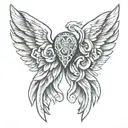 wings with mom and dad  tattoo design idea