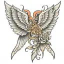 wings with mom and dad  tattoo design idea