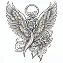wings with mom and dad  tattoo design idea