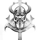 Viking armor, runes, Viking face tattoo design idea