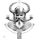 Viking armor, runes, Viking face tattoo design idea