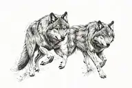 wolf and Taurus tattoo design idea