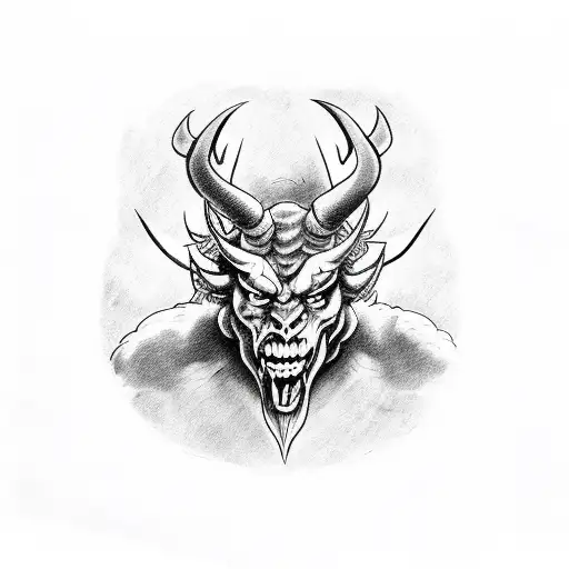 A football player with devil horns and a satanic tattoo sleeve tattoo design idea