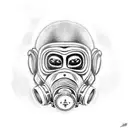 gorilla with gas mask on tattoo design idea