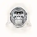 gorilla with gas mask on tattoo design idea