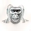 gorilla with gas mask on tattoo design idea
