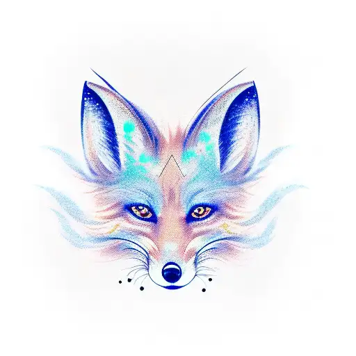 9 tail fox tattoo design idea