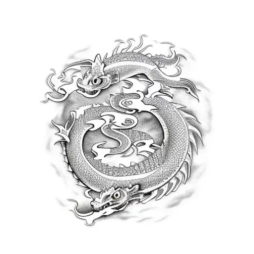 dragon, tiger and koi fish tattoo design idea