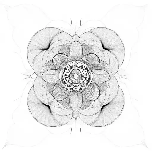 poppy flowers sacred geometry  tattoo design idea