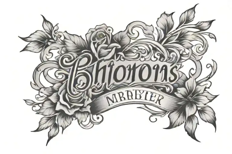 name incorporated with date of birth tattoo design idea