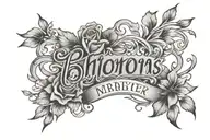 name incorporated with date of birth tattoo design idea