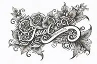 name incorporated with date of birth tattoo design idea