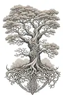 Yggdrasil tree tattoo design idea