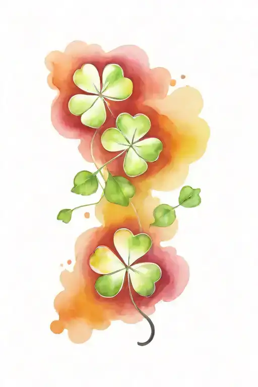 4 leaf clover lucky penny  tattoo design idea