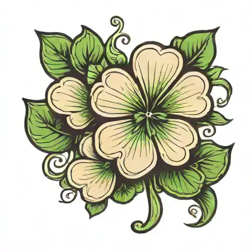 4 leaf clover lucky penny  tattoo design idea