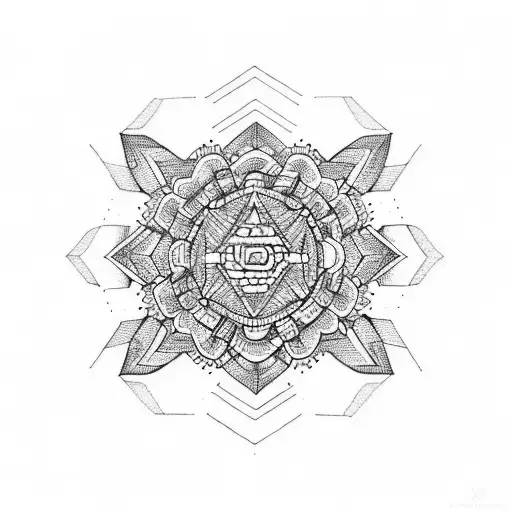 mandala geometric aztec tattoo design idea