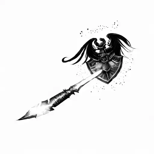 warrior abrams, warrior spells, defense rack tattoo design idea