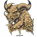 Minotaur tearing open tattoo design idea