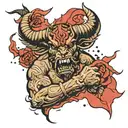Minotaur tearing open tattoo design idea