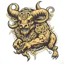 Minotaur tearing open tattoo design idea