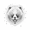 angry bear tattoo design idea