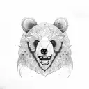 angry bear tattoo design idea