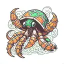hermit crab minecraft creeper inside tattoo design idea