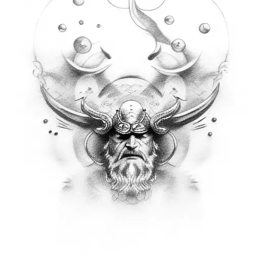 odin's raven's tattoo design idea