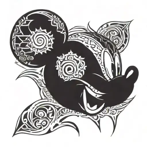 tribal Mickey Mouse tattoo design idea