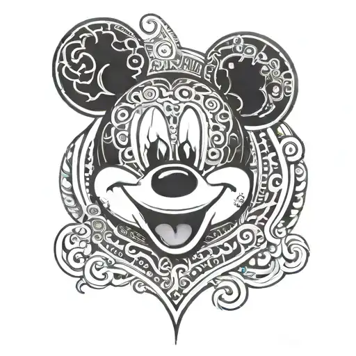 Māori micky mouse head  tattoo design idea