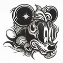 Tribal mickey mouse head  tattoo design idea