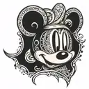 Tribal mickey mouse head  tattoo design idea