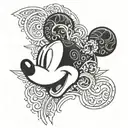 Samoan Mickey Mouse head tattoo design idea