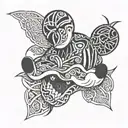 Samoan Mickey Mouse head tattoo design idea