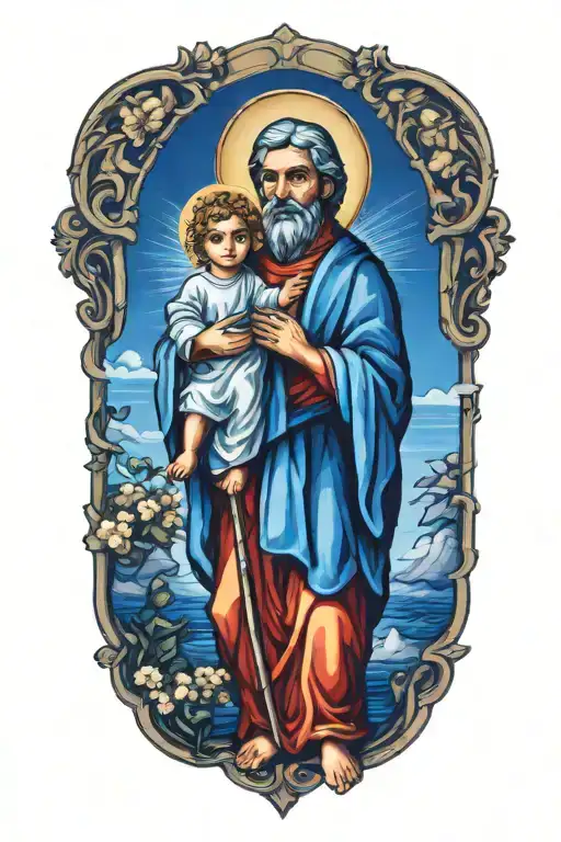 st joseph patron saint of children tattoo design idea