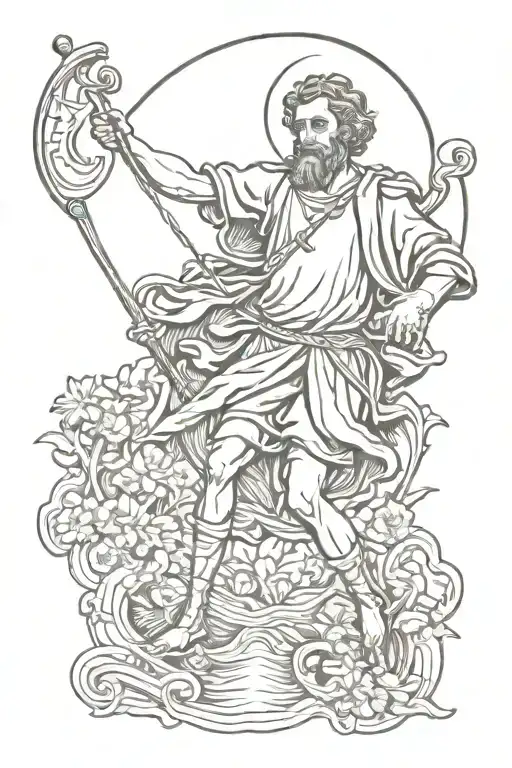 st christopher  tattoo design idea