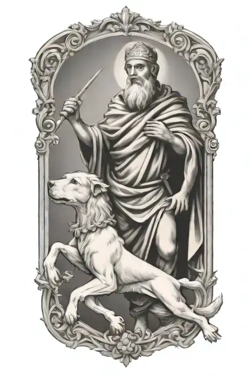 st christopher, patron saint of children  tattoo design idea