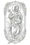 st christopher carrying baby jesus tattoo design idea