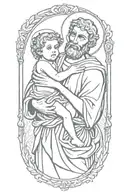 st christopher holding baby jesus  tattoo design idea