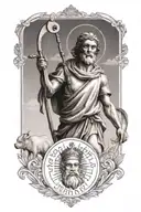 st christopher, patron saint of children and travel tattoo design idea