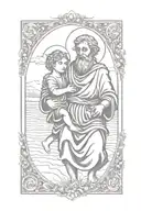 st christopher carrying baby jesus tattoo design idea