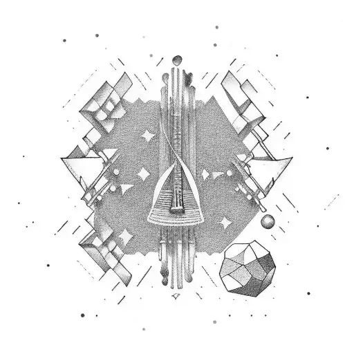 Piano keys and space tattoo design idea