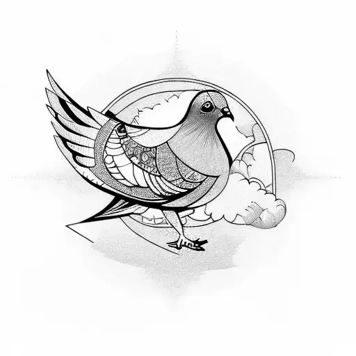 Pigeon tattoo design idea