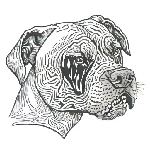cane corso teeth claws tattoo design idea