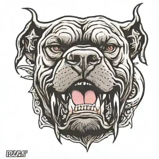 cane corso teeth claws tattoo design idea
