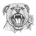 cane corso teeth claws tattoo design idea