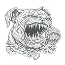 cane corso teeth claws tattoo design idea