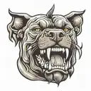 cane corso teeth claws tattoo design idea